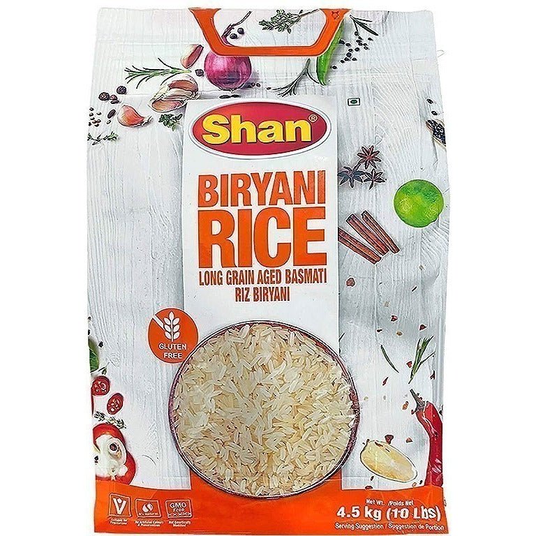 Shan Extra Long Grain Basmati Biriyani Rice – 10Lb