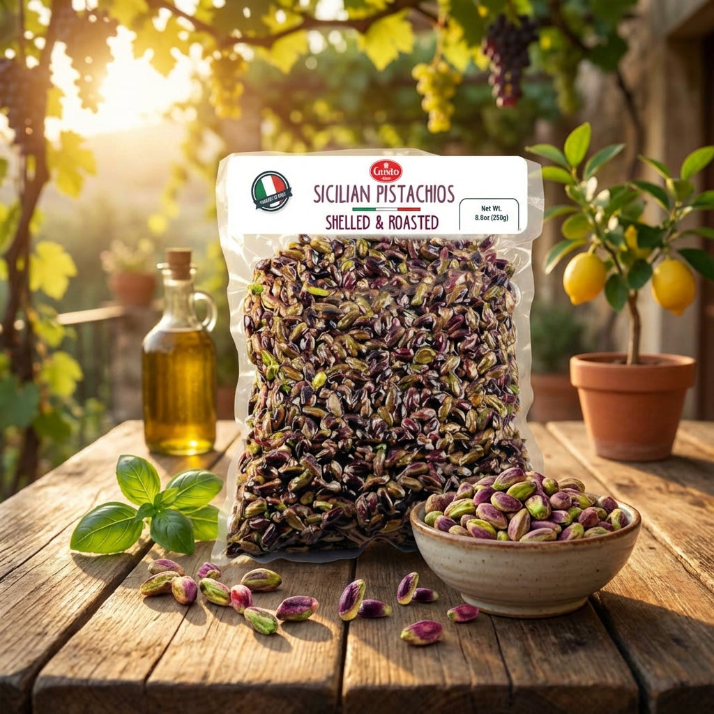 Gusto Etna 100% Sicilian Pistachios from Bronte – Roasted, Shelled, Unsalted, 250g / 8.8 oz
