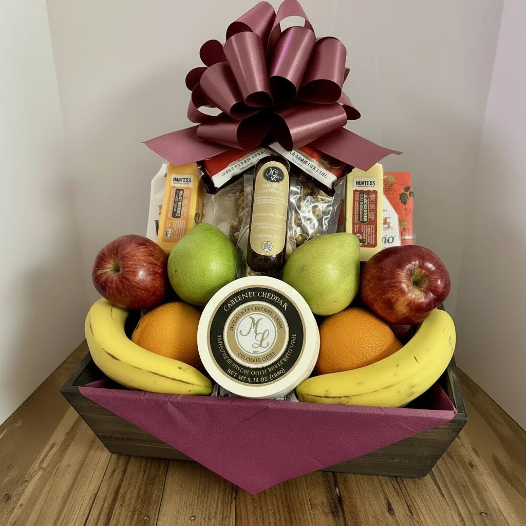 Jenny's Fruit, Cheese & More Gift Basket - Premium Gourmet Food Gift