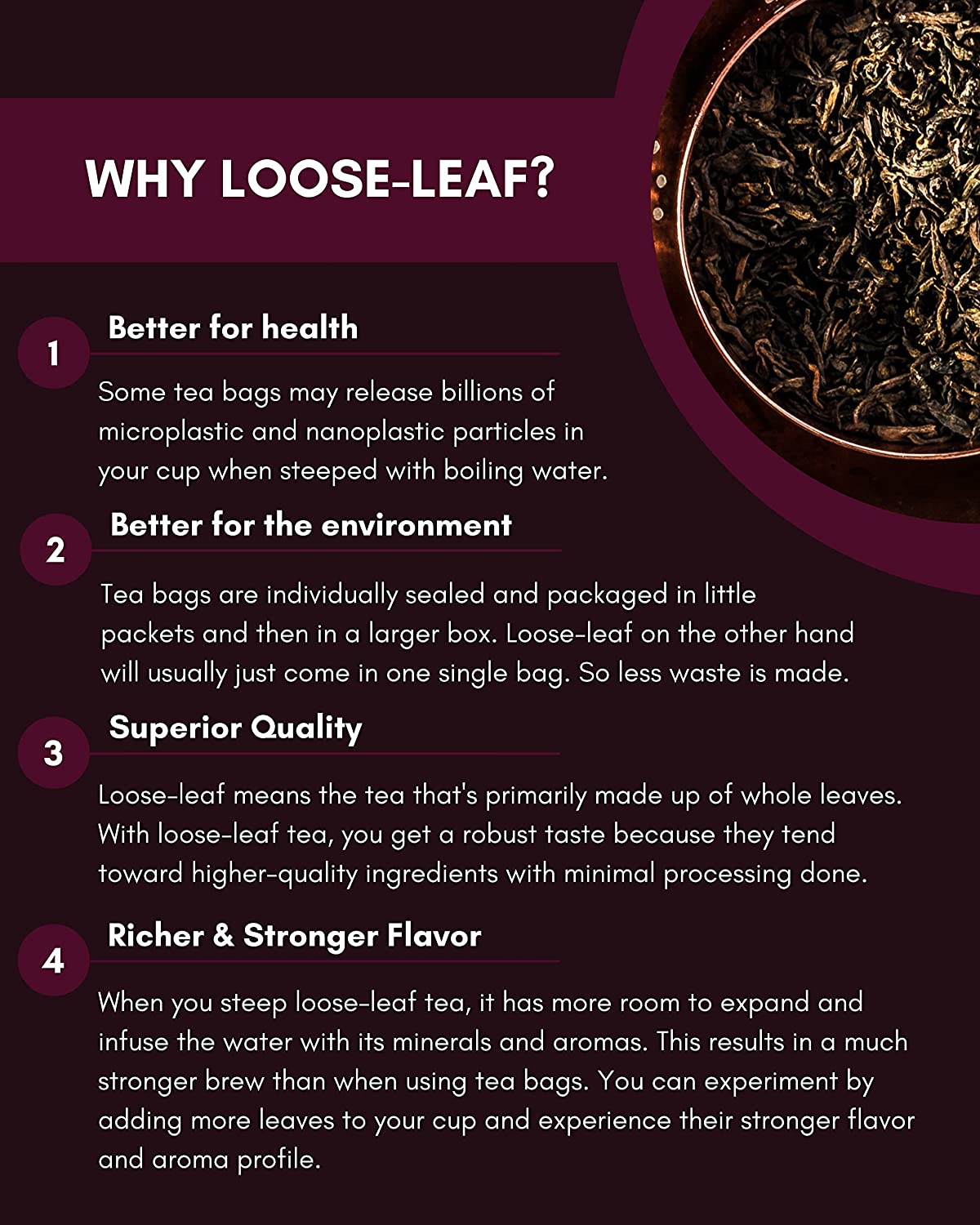 Puerh Tea, High-Caffeine Coffee Alternative - Fermented - Organic
